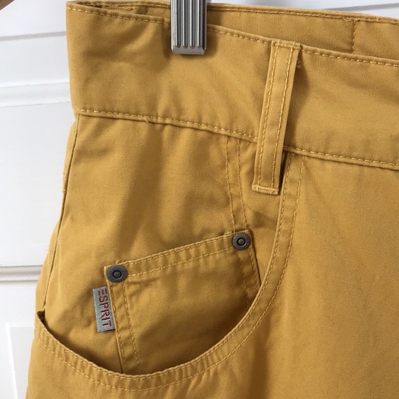 VTG Esprit high waisted shorts Sz 11/12 Cotton twill mustard yellow Excellet con - Picture 3 of 10
